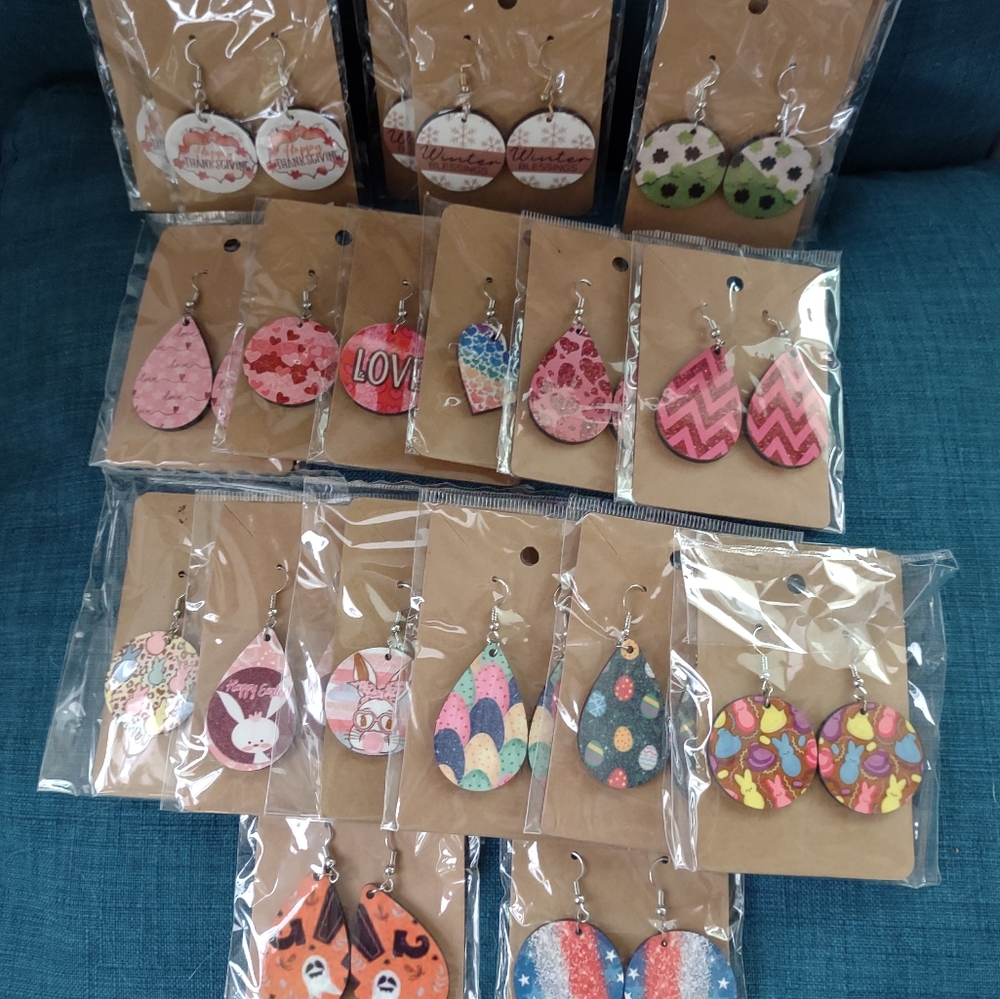 20 Handmade Colorful Holiday Theme Earrings Sets